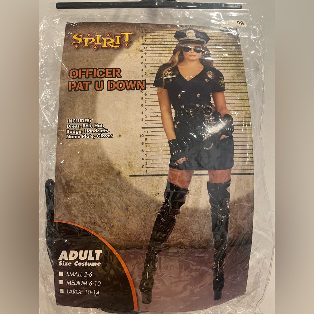 Spirit Halloween Police Officer Costume Set for Women. Used 1x. Size L (10-14)